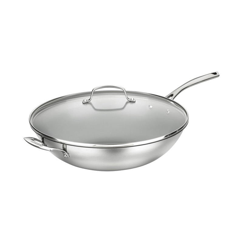Cuisinart 7" Non Stick Stainless Steel Frying Pan with Lid | Wayfair Cuisinart Frying Pan Stainless Steel
